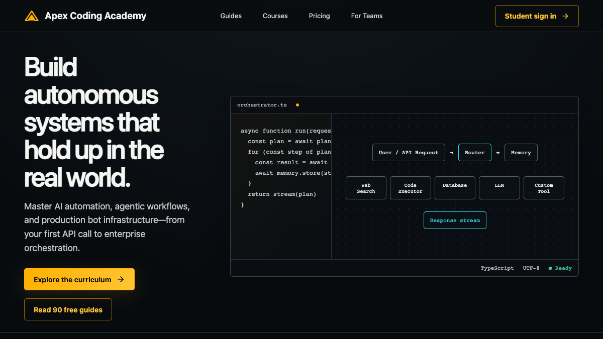 Apex Coding Academy website screenshot